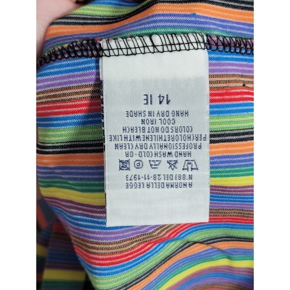 Versace Jeans Couture Women Multi Color Shirt Size Large‎ Rainbow Pride Vintage - Picture 7 of 11